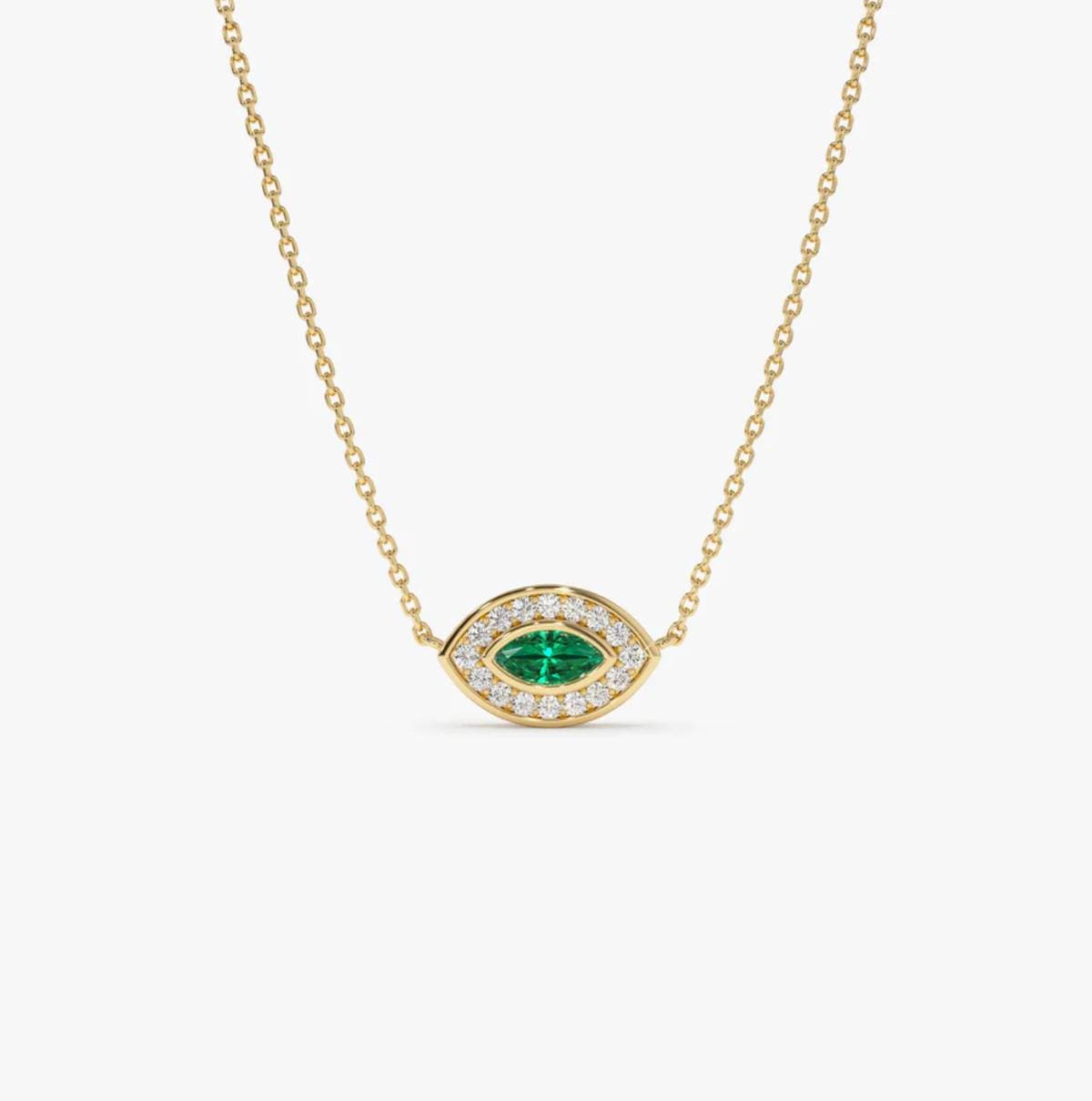 Marquise Emerald Pendant - View 1